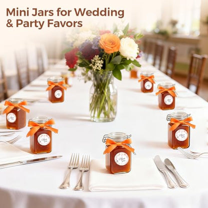 ComSaf Square Glass Spice Jars 8 oz 12 Pack with Labels and Funnel Set - size: 8oz*12