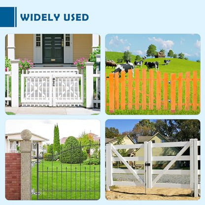 Heavy Duty Gate Hinges, 8" 2 Pcs Stainless Steel 304 Fence Gate Farm Gate Hinge, 600lbs Capacity for Wooden/Concrete Fence with 5/8'', Adjustable J Bolt Gate Hinge, Rust Proof - color: 8" 2pcs