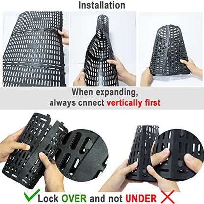 3 Pack Tree Trunk Protector Wrap Green, Mesh Plant Covers Tree Tubes for Seedlings, Saplings, Expandable Weather-Proof Durable Plant Bark Protection from Trimmers, Mowers, Rodents & Sun Scald - color: Green-3 Pieces
