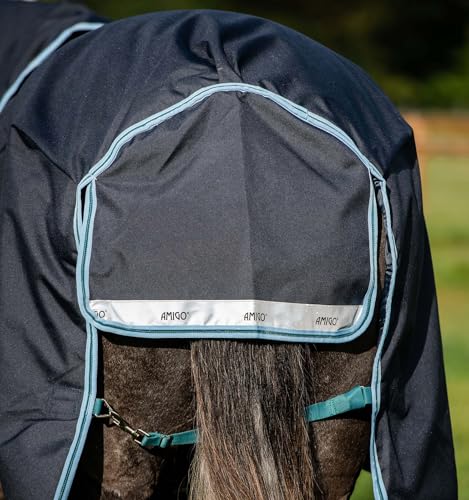 Horseware® Amigo® Bravo 12 Plus Turnout 250g - Navy/Aqua & Turquoise, 72 inches - color: Navy/Aqua & Turquoise, size: 72 inches