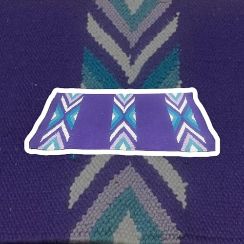 Majestic Ally Western Saddle Blanket, Canyon Diamond Design, New Zealand Wool, Handwoven Horse Tack, 36x34 Inches - color: Purple Teal