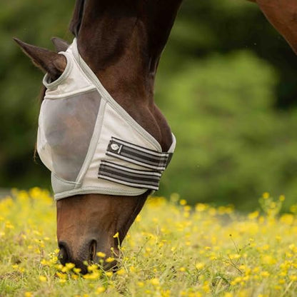 Equinavia Algard Soft Mesh Earless Fly Mask - Silver - Warmblood - color: Silver, size: Warmblood