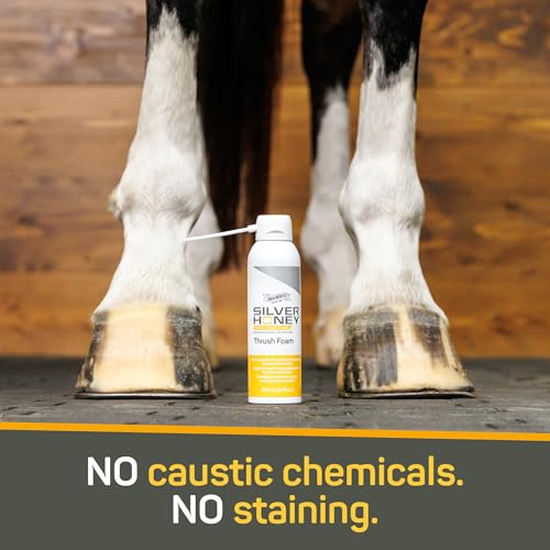 Silver Honey Rapid Hoof Care Equine Expanding Thrush Foam, 200 mL / 6.76 oz | Manuka Honey, MicroSilver BG, Fast-Acting, Deep Crevices, Sulcus, Frog, Mess-Free Precise Straw Application, No Staining