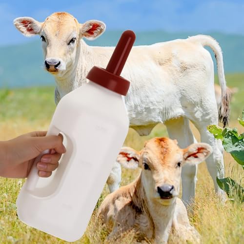 2 Quart Calf Nursing Bottle with Replacement Rubber Nipple Easy-Grip Handle