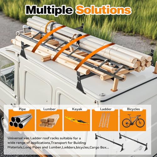 Colinktool Universal Van Ladder Roof Racks, Adjustable Van Roof Ladder Rack
