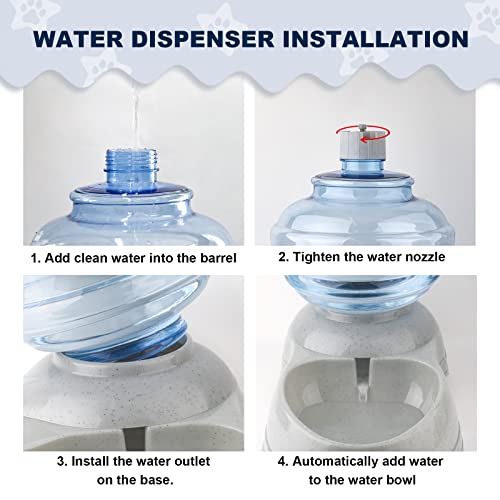3 Gallon Large Dog Water Dispenser, Automatic Gravity Pet Waterer Station for Large Dogs and Multiple Pets, Indoor/Outdoor Dog Water Bowl with Anti-Slip Base, BPA-Free, Grey