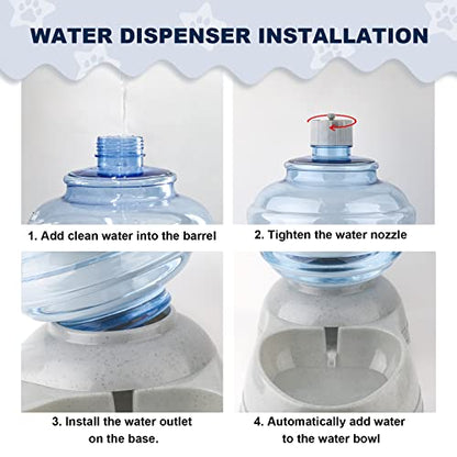 3 Gallon Large Dog Water Dispenser, Automatic Gravity Pet Waterer Station for Large Dogs and Multiple Pets, Indoor/Outdoor Dog Water Bowl with Anti-Slip Base, BPA-Free, Grey