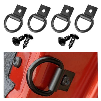 4PCS D Rings Heavy Duty & Tie Down Anchor with a Robust 1500 Pound,Trailer Tie Down Anchor Securing Cargo in Trucks RVs SUVs,Multipurpose Tralier D Rings for Transportation