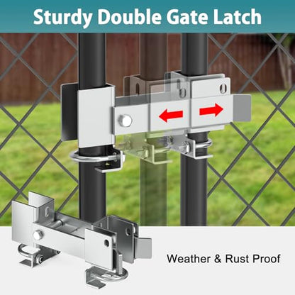 Chain Link Fence Double Gate Latch for 2" Gate Frame Residential Strong Arm Chain Link Fence Gate Latch Double Gate Latches for Metal Gates Swing Gates - color: Silver for 2" Gate Frame