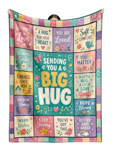 Get Well Gifts for Women Inspiration Spiritual Thank You Gifts Hug Blanket | Thoughtful Encouragement Motivational Gifts for Women After Surgery Cozy Gifts Wellness Gifts Life Comfort Blanket 50*60 - color: Hug