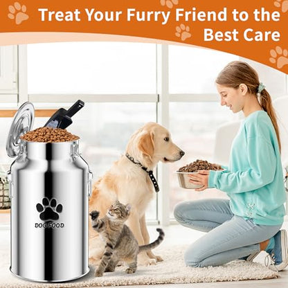 30Lbs Stainless Steel Dog Food Container，Metal Dog Food Storage Container