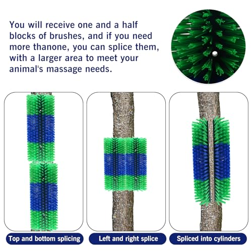 4PCS Livestock Scratching Brush Goat Scratching Tool Post Massage Grooming Brush with 8 Screws for Animals Back Scratcher Itch Brushes for Cattle, Sheep, Horses, Pigs,Cow(4, Green) - color: Green