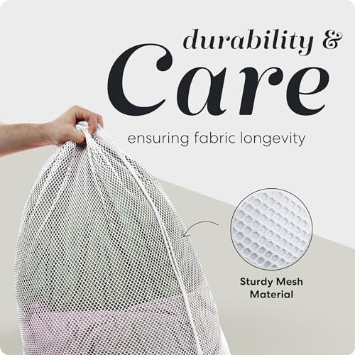 Handy Laundry Mesh XL Laundry Bag 24"x36", Heavy Duty Drawstring, White - color: White