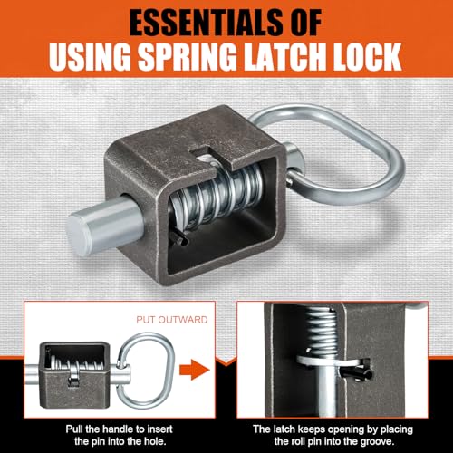 CZC AUTO Spring Latch Lock, Weld-On Spring Latch Assembly, Universal Fit for Utility Trailer Gate, Pack of 2