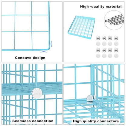 C&AHOME Wire Cube Storage, 12 - Cube Organizer Metal C Grids, Closet, Blue - color: Blue