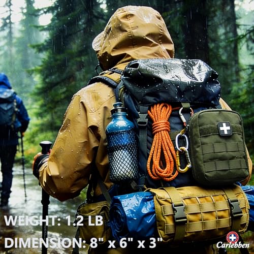 Carlebben EMT MOLLE Ifak Pouch Tactical MOLLE Medical First Aid Kit Utility Pouch Olive - color: Olive