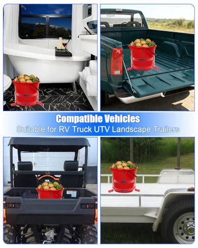 5 Gallon Bucket Holder, Aluminum Rack with Hooks for RV Truck UTV Trailer - style: 2 Pieces Cylindrical Bucket Rack