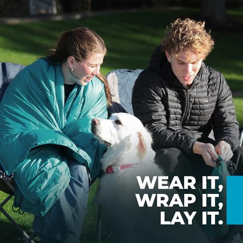 Puffy Blanket for Cold Weather - Down Camping Blanket with Sustainable Insulation, Lightweight & Warm Outdoor Camping Quilt, Water-Resistant, Compact & Packable - color: Maritime