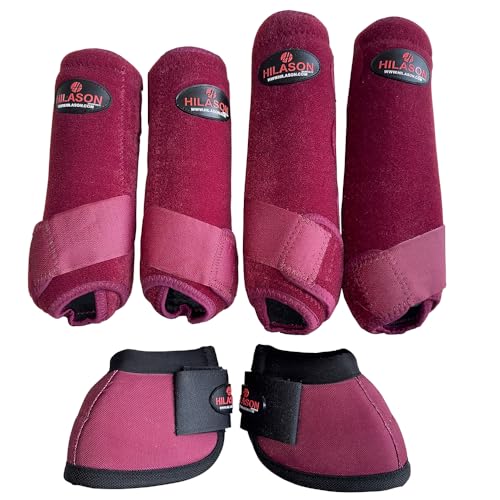 HILASON S Horse Medicine Bell Boots Wine Small - color: Wine, size: Small