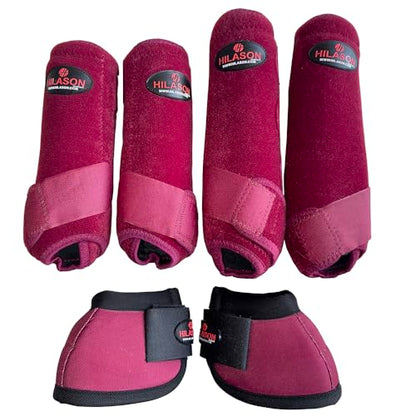 HILASON S Horse Medicine Bell Boots Wine Small - color: Wine, size: Small