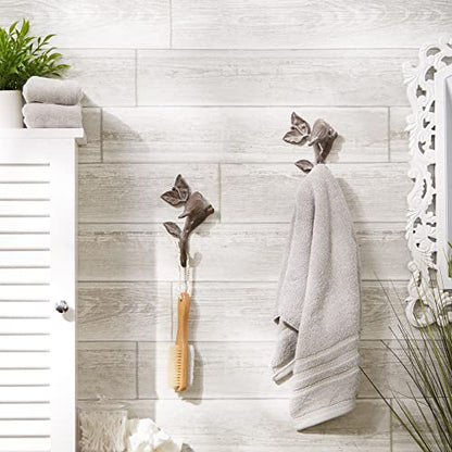 DII Cast Iron Decorative Wall Hook Set, Bird with Leaves, 2 Count - size: Bird with Leaves