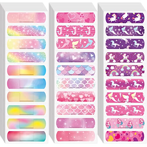 Panelee 120 Pcs Kids Bandages Bulk Waterproof Flexible, Romantic Style - style: Romantic Style