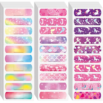 Panelee 120 Pcs Kids Bandages Bulk Waterproof Flexible, Romantic Style - style: Romantic Style