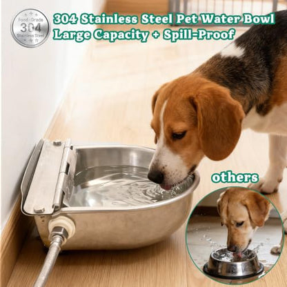 Automatic Animal Waterer Bowl with Float Valve 304 Stainless Steel Kit for Dog Horse Cow Pig Livestock Waterer Outdoor Dispenser for Chicken