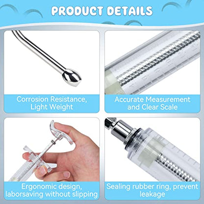 2 Pack Reusable Goat Drench Syringe, 20 mL Drench Gun for Goats - style: 20ml