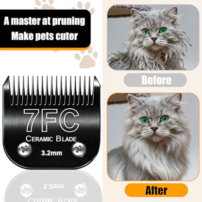 Dog Grooming Clipper Blades Replacement for Andis Dog Clipper,7FC Blade (3.2mm) - size: Black(7FC)