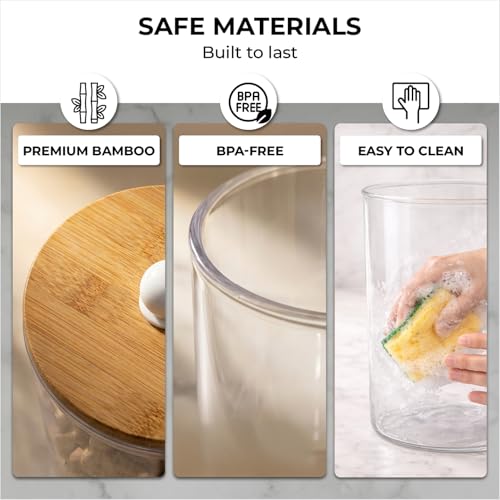 Dog Treat Container Airtight & Dog Treat Jar With Lid: Pet Food Storage | Create a tidy, modern pet feeding zone, Clear acrylic shows food levels instantly, Protect pet food from going stale.