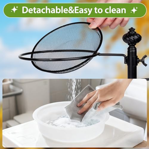 BOLITE Deck Bird Feeders with Metal Tray and Water Bowl, Heavy Duty, Black - style: 2 Trays