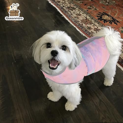 Queenmore Dog Winter Coat, Cold Weather Fleece Dog Jacket, Small Dog Coat - color: Tie-Dye, size: X-Small
