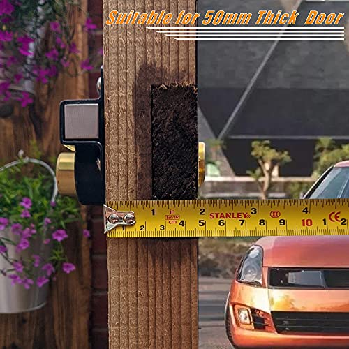 Barn Door Lock, 2", Fence Gate Lock, Double Sided Gate Latch, Shed Door Lock for Wooden Garage Vinyl Metal Gate with 5 Keys, for Right & Left Door - size: 2 inches