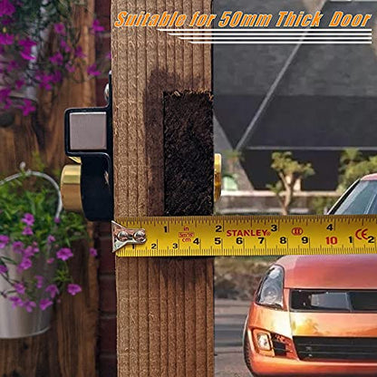 Barn Door Lock, 2", Fence Gate Lock, Double Sided Gate Latch, Shed Door Lock for Wooden Garage Vinyl Metal Gate with 5 Keys, for Right & Left Door - size: 2 inches