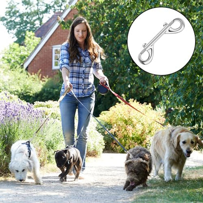 ERKOON 15 Pack Heavy Duty Snap Hooks Double Sided Clips for Hanging Horse Tack Sling Feed Buckets Dog Leash Collar Key Chain Zinc Alloy Metal Snaps Clip(3-1/2 Inch) - size: 3-1/2 Inch