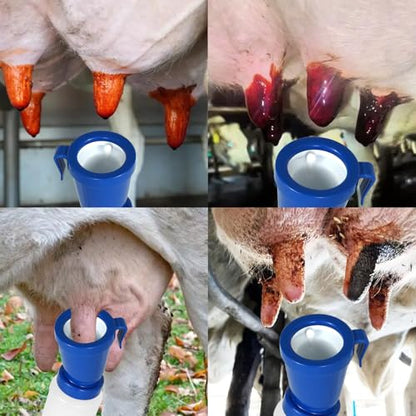 Teat Dip Cup - Non Reflow Design for Cow, Goat, Sheep - style: blue