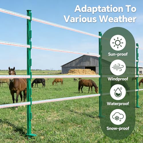 Electric Fence Tape 1000ft for Livestock,3/4" Wide, 6 Tinned Copper Wires - size: 1000 ft
