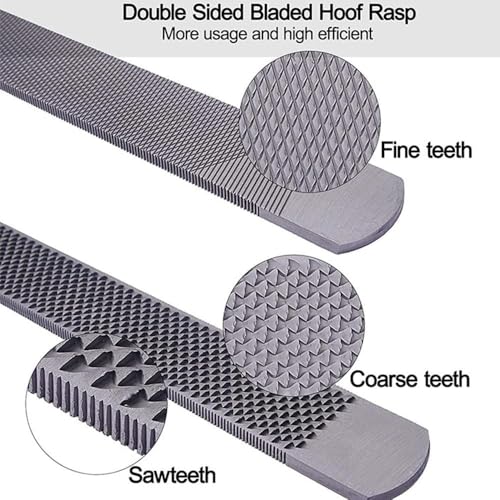 T12 Carbon Steel Horse Hoof Rasp - 14" Professional Farrier Tool with Non-Slip Rubber Handle for Horse/Goat/Cow/Donkey/Animal Hooves (14 inch) - color: 14 inch