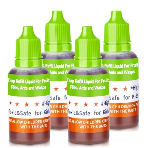 Fruit Fly Trap Refill Liquid, Gnat Killer&Fruit Fly Catcher Bait Refill, - color: Green, size: 4