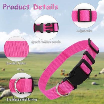 5 Pack Classic Goat Collars with Bells,Anti-Lost Pet Collar - color: Multi-colored