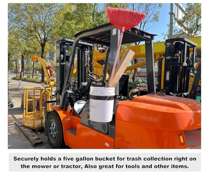 5-Gallon Bucket Holder, Can be Installed on ROPS Holder (Excluding Buckets), Bucket Storage Holder, Suitable for Lawn Mowers, Tractors, Landscape Vehicles, Trucks, Multi-Purpose Vehicles