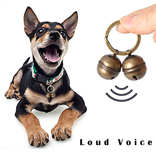 Copper Bells for Dog Collars with Snap Clips - Dog Bells to Go Outside,Made of Pure Copper for Dogs/Cat - Clear Sound & No Rust - Know Where Your Pet - color: D-ring(Fits All Dogs)