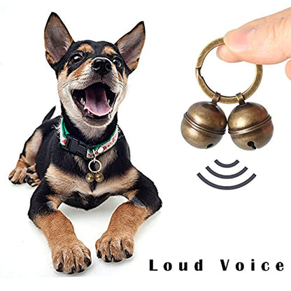 Copper Bells for Dog Collars with Snap Clips - Dog Bells to Go Outside,Made of Pure Copper for Dogs/Cat - Clear Sound & No Rust - Know Where Your Pet - color: D-ring(Fits All Dogs)