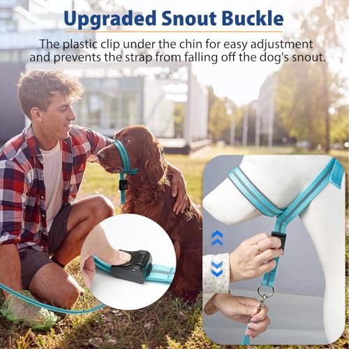 BARKLESS Dog Head Collar, Reflective Head Halter for Small Medium Dogs - size: S (Snout 7-9 '')