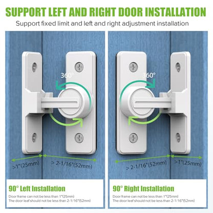 Barn Door Lock Hardware, 90 Degree Flip Latch Privacy Lock, White-2PCS | Heavy Duty Zinc Alloy Sliding Barn Door Latch for Bathroom, Bedroom, Closet, Garage, Shed and Gate - color: White-2PCS