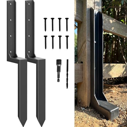 IRONBABE 33.62" Fence Post Repair Kit, Fix Leaning 4x4/6x6 Wood Post, 2Pack - size: AS1-2Pack 35.18x7.06x3.18"