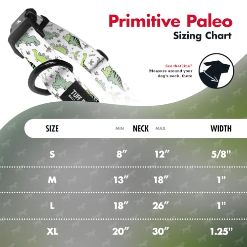 Tuff Pupper Premium Adjustable Dog Collar, Stylish Pattern Collars Designed in USA, Quick Release Buckle, Primitive Paleo Small (0.7 Inch Wide x 8-12 Inch Neck) - color: Primitive Paleo, size: Small
