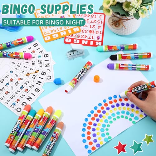 Crtiin 168 Pack Bingo Daubers 0.4oz in 24 Colors Dot Markers, Classic