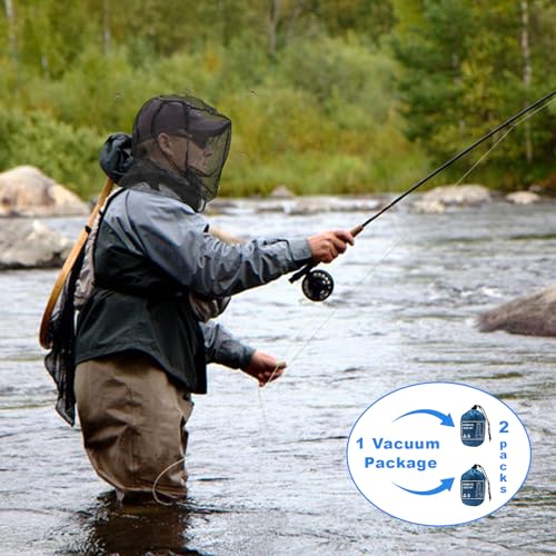 South to East Premium Mosquito Head Net for Insect 2 Pack, Ultra Clear View - color: Coal-black